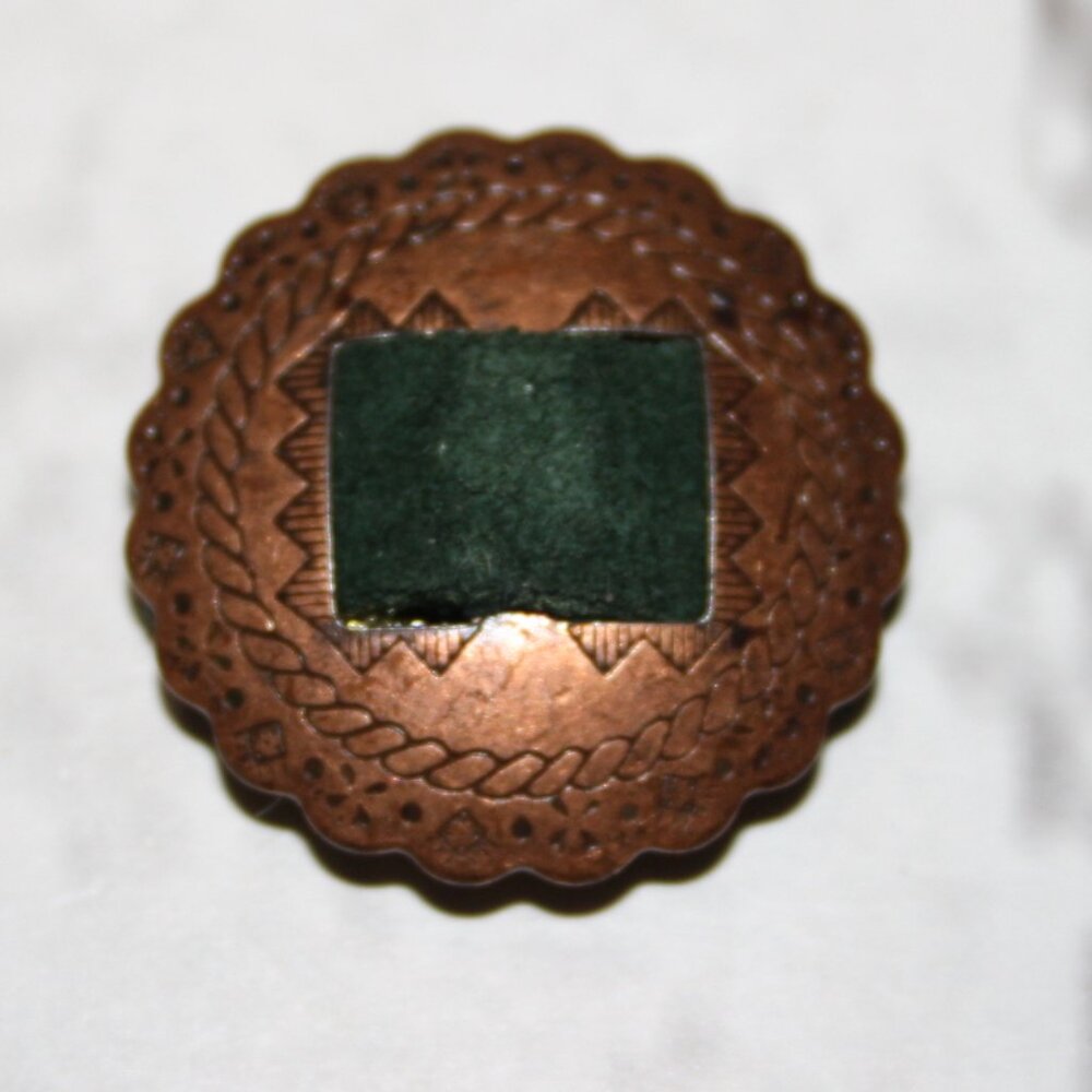 🟢🟤 Vintage Copper + Green Button Cover · 1" 🟤🟢